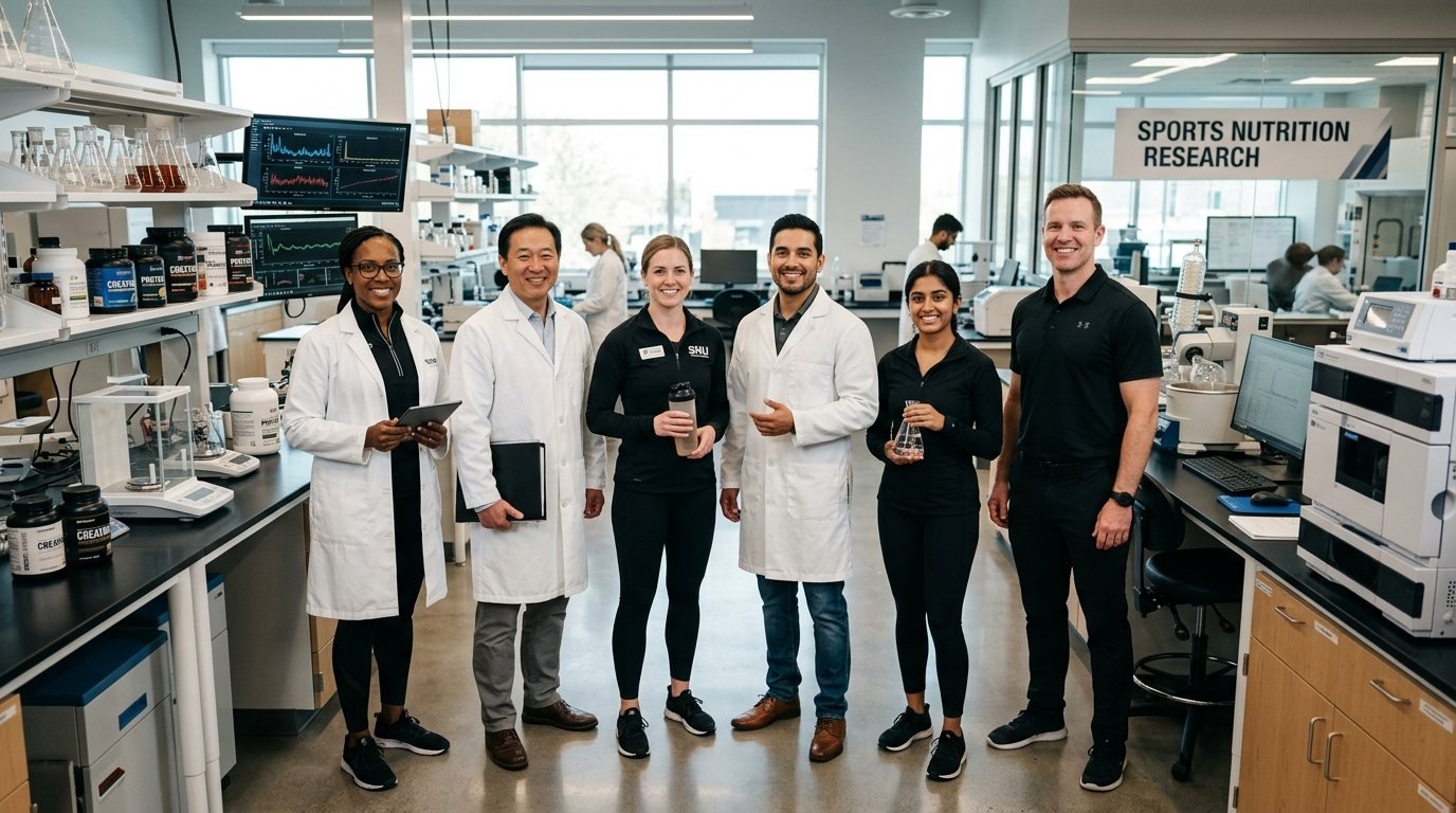Brown Bear sports nutrition scientific research team in laboratory